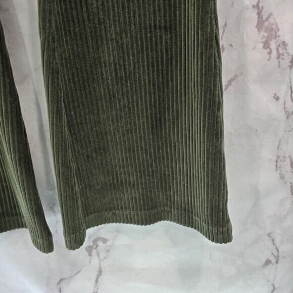 Aerie Leggings Womens Small R Green Flare Groove On Velour Corduroy High Rise - Picture 4 of 11